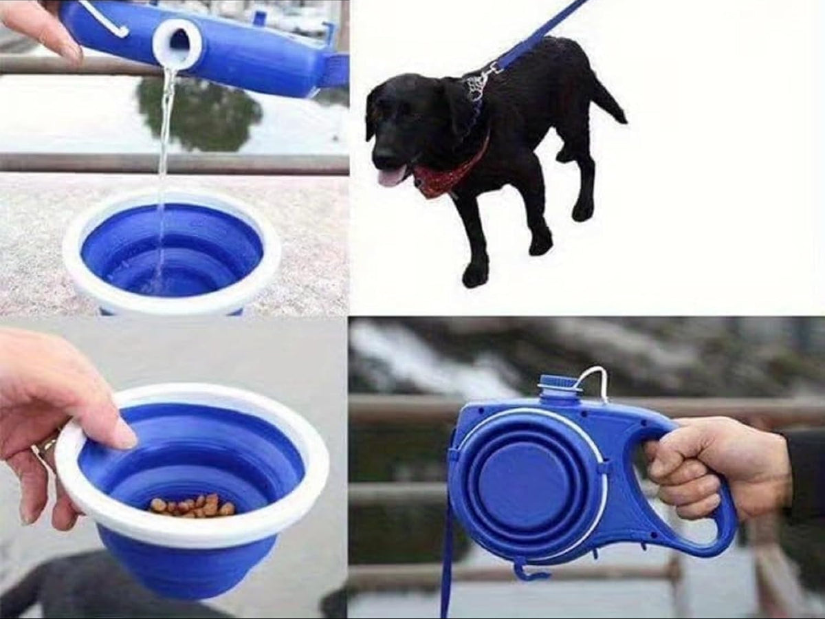 Correa para Perros y Gatos con Bebedero Integrado Pata-Pata - Hidratacion en Cada Paseo